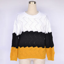 Load image into Gallery viewer, BEFORW 2019 Women Winter Long Sleeve Crewneck Knitted Pullover Sweater Vintage Splice Casual Fall Womens Sweaters Pullovers Tops