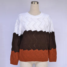 Load image into Gallery viewer, BEFORW 2019 Women Winter Long Sleeve Crewneck Knitted Pullover Sweater Vintage Splice Casual Fall Womens Sweaters Pullovers Tops