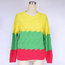 Load image into Gallery viewer, BEFORW 2019 Women Winter Long Sleeve Crewneck Knitted Pullover Sweater Vintage Splice Casual Fall Womens Sweaters Pullovers Tops
