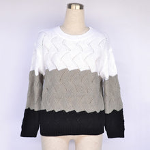 Load image into Gallery viewer, BEFORW 2019 Women Winter Long Sleeve Crewneck Knitted Pullover Sweater Vintage Splice Casual Fall Womens Sweaters Pullovers Tops