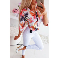 Load image into Gallery viewer, Women Long Half Sleeve Loose Shirts Shirt OL Clothes Plain Casual Button Blouse Office Lady Summer Chiffon Shirts blusa feminina