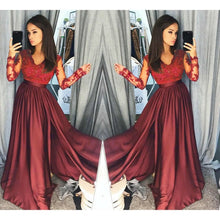 Load image into Gallery viewer, 2019 Women Lace Long Sleeve V Neck Dress Evening Party Formal High Waist Maxi Dress