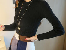 Load image into Gallery viewer, 2019 Autumn New Korean Solid Color Joker Crew Neck Slim Fit PulloverThread Knit Basic Women Sweater
