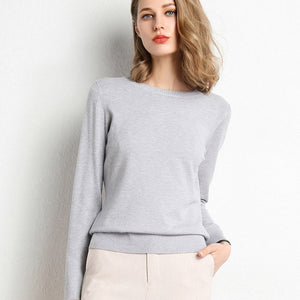 13 Colors Sweater Women Pullover O Neck Simple Autumn Winter Knitwear Yellow Camel Sweaters Korean Casual Office Jumper CR-JM001