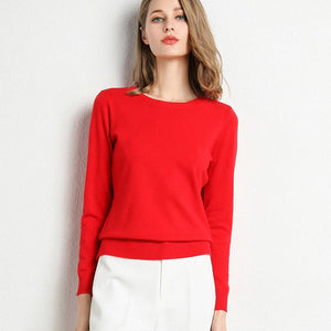 13 Colors Sweater Women Pullover O Neck Simple Autumn Winter Knitwear Yellow Camel Sweaters Korean Casual Office Jumper CR-JM001