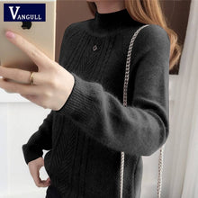 Load image into Gallery viewer, Vangull Half-Turtleneck Knitted Sweater Women Long Sleeve Thick Soft Female Pullovers 2019 Winter Warm New Solid Bottoming-shirt