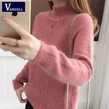 Load image into Gallery viewer, Vangull Half-Turtleneck Knitted Sweater Women Long Sleeve Thick Soft Female Pullovers 2019 Winter Warm New Solid Bottoming-shirt