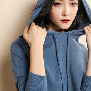 Autumn and winter age-reducing sweater women's hooded sweater women's sweater hoodies loose base large size coat