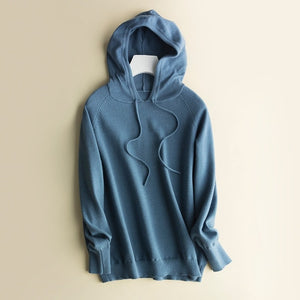 Autumn and winter age-reducing sweater women's hooded sweater women's sweater hoodies loose base large size coat