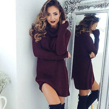 Load image into Gallery viewer, 2017 Women Cowl Neck Loose Long Sleeve Oversize Sweater Turtleneck Casual Sweater