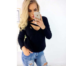 Load image into Gallery viewer, 2019 Autumn Loose Sweater Women Winter Knitted Sweaters Long Sleeves Women Pullovers Jumper V-neck Female Sweaters Femme Tops