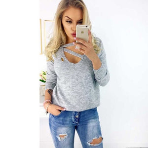 2019 Autumn Loose Sweater Women Winter Knitted Sweaters Long Sleeves Women Pullovers Jumper V-neck Female Sweaters Femme Tops